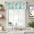 thumbnail image 2 of Teal Sea Turtle Starfish Valance Curtain for Windows Summer Beach Coral Shell Blue Rod Pocket Curtain Valances Short Window Treatments Panels for Kitchen Bathroom Laundry Room Basement 60 x 18 Inch, 2 of 9