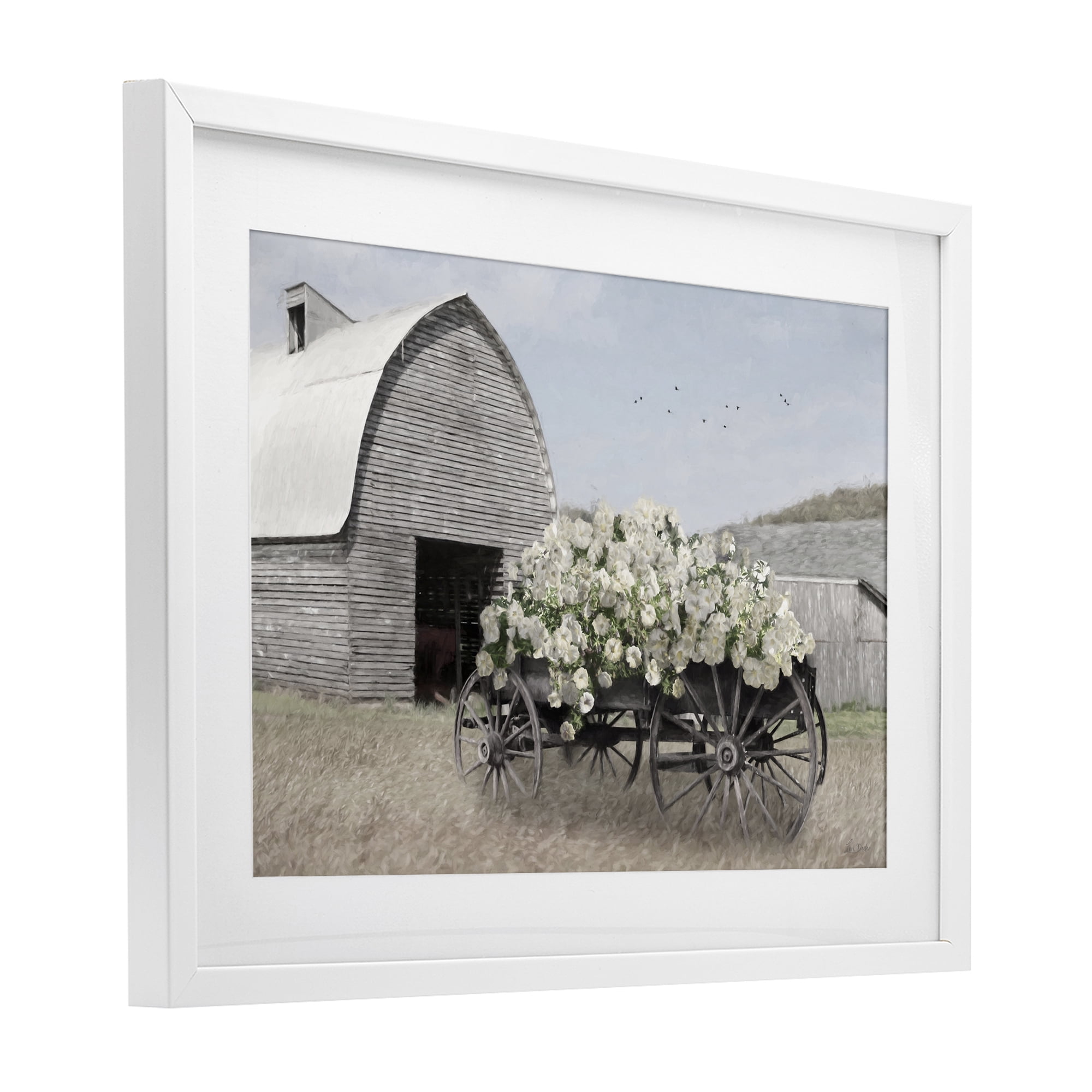 Stupell Industries Wagon Full of Sunshine White Framed Print Under Glass, design by Lori Deiter