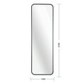thumbnail image 4 of Noble House 47"x14" Rectangular Door Mirror, Aluminum Alloy Frame, HD Shatterproof Glass, Black, 4 of 5