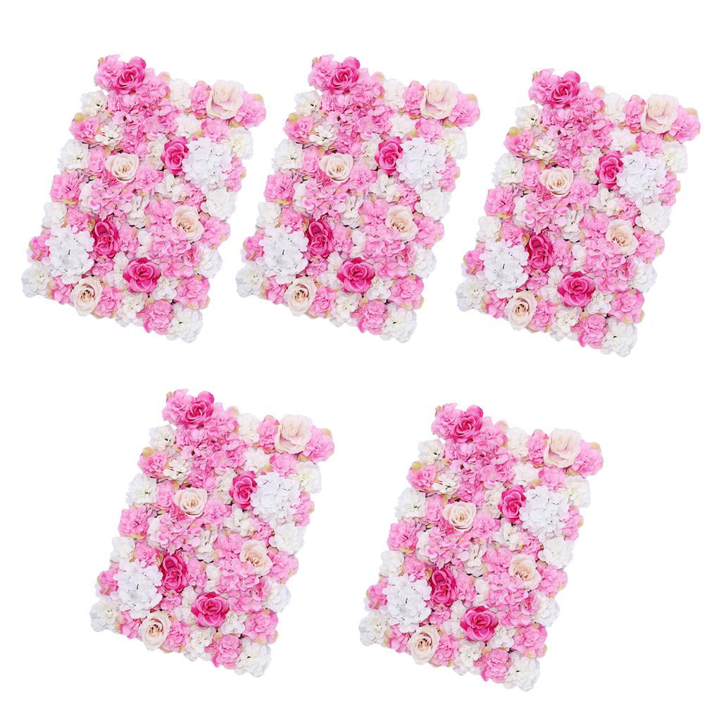 Upscale Artificial Flower Wall Panel Home Shop Wedding Floral Decor Hot Pink 