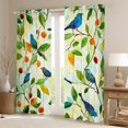 thumbnail image 2 of jejeloiu Cartoon Bird Curtains and Drapes,Modern Aesthetic Art Black Out Curtains,Colorful Berry Curtains Pack of 2 (52x63 Each) For Child,Ultra Soft Home Decor, 2 of 6
