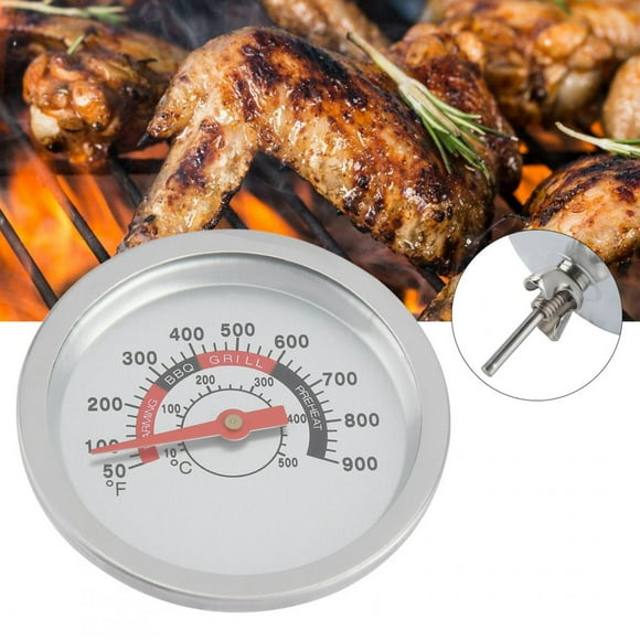 Mini BBQ Grill , Stainless Steel Temperature Gauge for Smoker, 50-900℉ Accuracy, Ideal Accessory for Outdoor Cooking