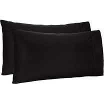 Oversized Pillowcase Pack of 2 Pillowcase to Fit Your Oversized Pancake Large Huge & Gusseted Pillows 100% Egyptian Cotton Sateen Weave (Black, Queen Oversize- 23 X 34)