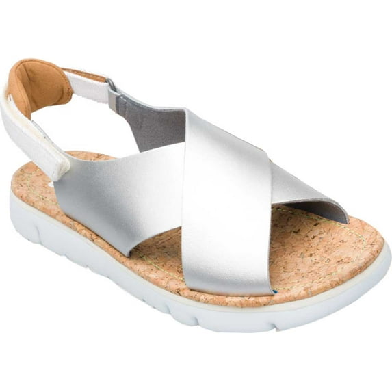 Women's Camper Oruga Platform Sandal Medium Gray Full Grain Leather/Technical Fabric 38 M