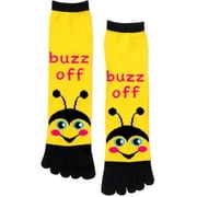 Angle View: Women's Buzz Off Bee Toe Socks