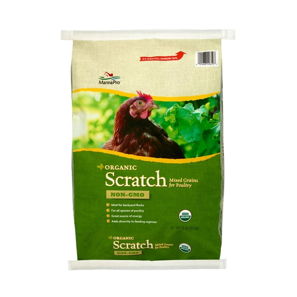 Manna Pro Poultry Organic Scratch Chicken Feed, 30 lbs.