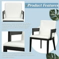 thumbnail image 3 of Euroco Wooden Dining Chairs Set of 2, Modern PU Leather Upholstered Kitchen Arm Chairs, Dining Room Chair for Living Room,Black, 3 of 8