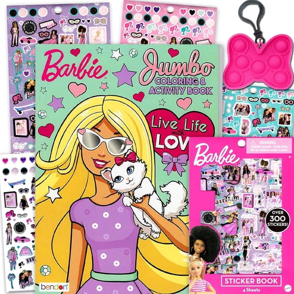 Barbie Coloring Activity Book and Sticker Set for Kids