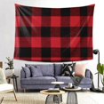 thumbnail image 5 of Red And Black Plaid Wall Hanging Tapestries Home Decor Tapestry For Bedroom Aesthetic 60 X 80 Inches, 5 of 6