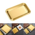 thumbnail image 3 of Plato de servicio de acero inoxidable Sunnimix bandeja de servir pequeño dorado, 3 of 8