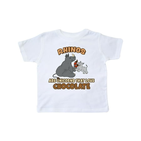 

Inktastic Rhinos are Just Unicorns that Love Chocolate Gift Toddler Boy or Toddler Girl T-Shirt