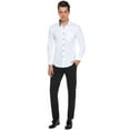 thumbnail image 6 of iClosam Men's Dress Shirt Regular Fit Solid Buttondown Work Shirt, White, 6 of 8
