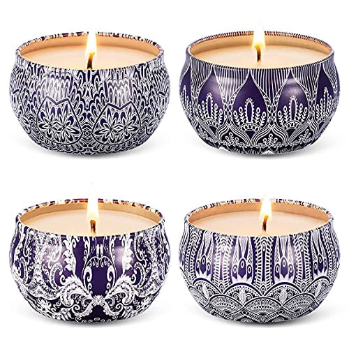 Onlywax Scented Candles Soy Wax 3 Wick Tin 70 Hour Burn,Essential Oils–for Stres 