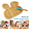 Miuline Toddler Bunny Suction Plate Baby Toddler Suction Bowl & Spoon Plate Feeding Dinner Training Tableware Set Pink