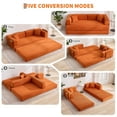 thumbnail image 3 of Convertible Oversized Sofa Bed with 2 Pillows and Side Pockets,78.8inch Wide Sleeper Futon Couch with Sturdy Frame, Multi-Functional Corduroy Floor Chaise Lounge for Living Room & Bedroom, 3 of 8