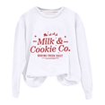 thumbnail image 2 of Gibobby Sudaderas para mujer navidad Mujer Otoño e Invierno Adecuado Navidad Estampado O Cuello Ajuste Tops Casual Manga Larga(Blanco,G), 2 of 4