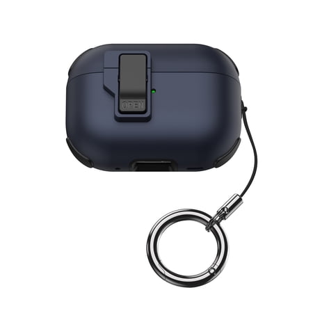 Shockproof Case for Apple AirPods Pro 1st Gen 2019, With Keychain Drop Protection Bumper Portable Anti-Scratch Lightweight Case Cover for AirPods Pro 1 2019, Darkblue