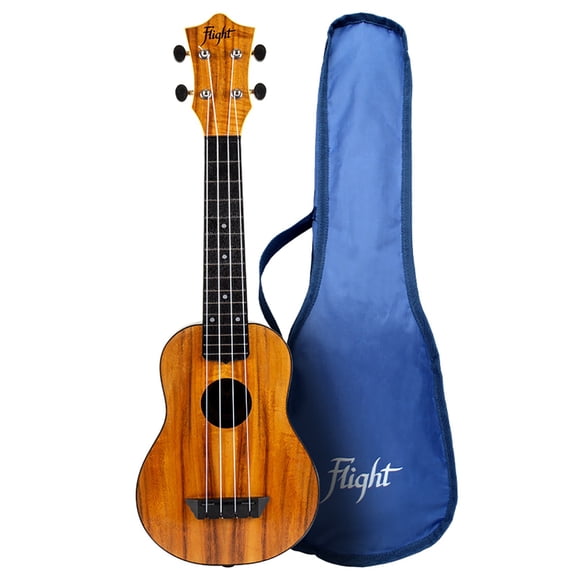 Ukulele soprano con funda Flight Tus55 Acacia Ancho de cejuela 35.6 mm