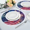 thumbnail image 6 of Round Placemats Beautiful American Flag Statue of Liberty Fireworks Place Mat Wear and Heat Resistant Non Slip Table Mats for Home Table Dinnerware 6Pcs Home Decor, 6 of 7