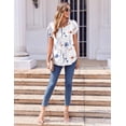 thumbnail image 4 of Zeagoo Women Casual T-Shirts Loose Petal Short Sleeve Tops Tunic Babydoll Floral Printed Flowy Summer Blouses, 4 of 6