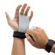 thumbnail image 3 of EeaseMX 1 par de guantes de cuero de vaca con protector de palma para levantamiento de pesas, agarres para barra y gimnasia, talla M (gris y blanco), 3 of 7