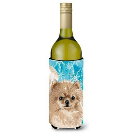 

Pomeranian Winter Wine Bottle Beverge Insulator Hugger