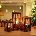 thumbnail image 4 of Nuptio Wood Wedding Lantern Centerpiece for Tables, Rustic Centerpieces wedding Reception Lantern Decor , Set of 3, 4 of 7