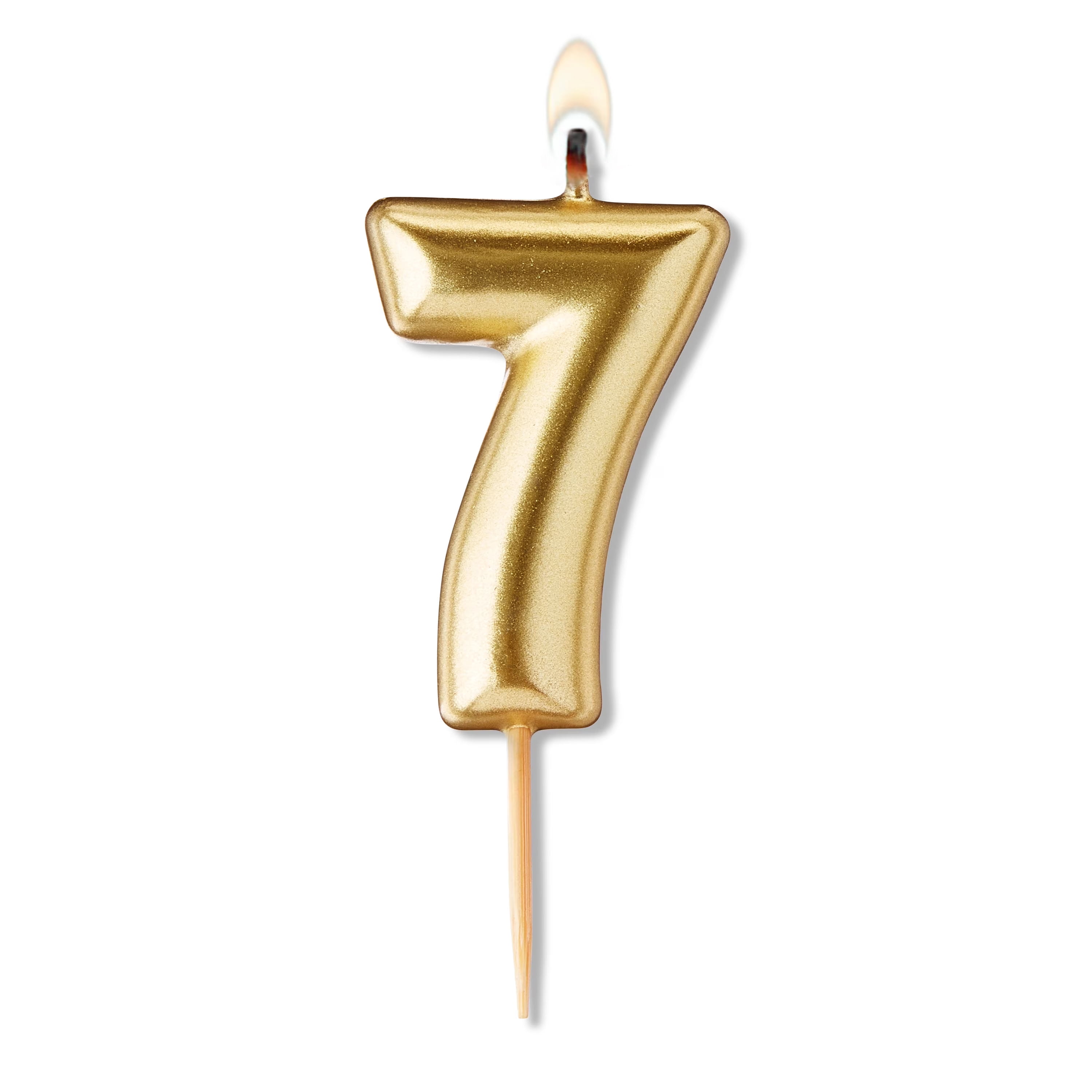 (2 pack) Gold Number 7 Birthday Candle, by Way To Celebrate