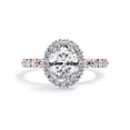 thumbnail image 2 of IGI Certified Lab Grown Diamond Engagement Ring | Center 8x6mm Oval Half Eternity Halo Solitaire Anniversary Wedding Rings For Women 18K Solid Rose Gold | F-G, VS-SI Quality (1.70 Ctw) Size-10, 2 of 6