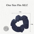 thumbnail image 5 of Motique Accessories Set of 2 Solid Cotton Hair Scrunchies for Adult Women (Navy Blue) Pony Scrunchy, 5 of 6