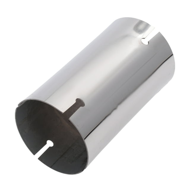 Tubo recto de entrada de 3.5" Unique Bargains T304 Acero inoxidable Tubo de escape Tubo de 6" de longitud Doble cortado Pulido de superficie Tono plateado