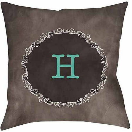 Thumbprintz Chalkboard Scroll Monogram Turquoise Decorative