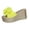 31#Yellow, variant on Women’s Solid Wide Strap Textured Wedge Slide Sandals, Open Toe Holiday Platform Slip-On Slippers
