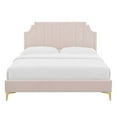 thumbnail image 6 of Modway Sienna Modern Performance Velvet Queen Platform Bed - Pink, 6 of 10