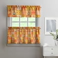 thumbnail image 2 of Rod Pocket Kitchen Curtain Set 3-Piece, 27.5x36 Inch Valance & Tier Drapes, Polyester Pongee Cafe Curtains for Living Room, Bathroom, Farmhouse Rustic Country Window Treatments., 2 of 6