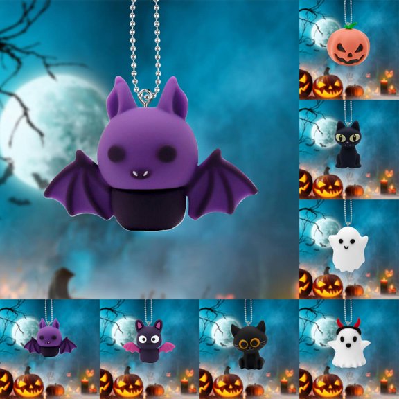 Niriyo Halloween Keychain With Cute Pumpkin Bat Cat Design, Halloween Bag Charm For Purse Charms, Backpacks And Seasonal Accessories, Soft Rubber Decorative Pendant In Assorted Styles