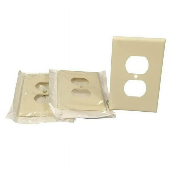 Duplex Receptacle Wallplate, Light Almond