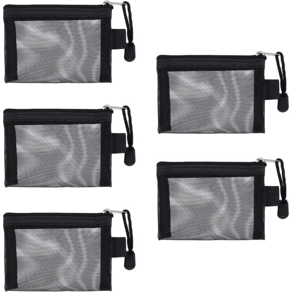 Haimei Durable Classic Coin Purse, Mesh, Black, 5 Pack