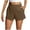 Khaki, variant on ABATAB Shorts for Women Trendy Comfy High Waist Shorts Solid Lightweight Summer Pull on Business Shorts with Pockets