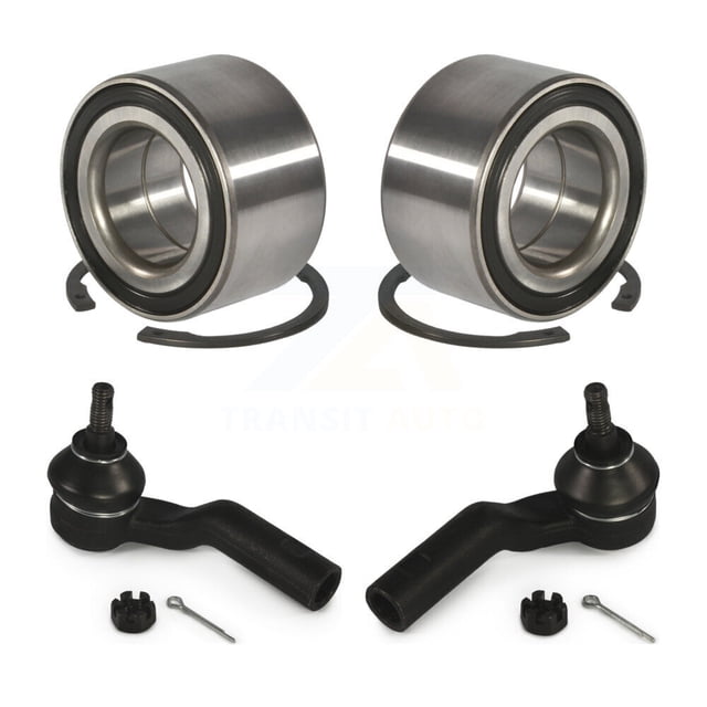 Transit Auto Front Wheel Bearing and Tie Rod End Kit for Car 2019 Ford Connect - Left Right Side (Driver Passenger) K77-100678