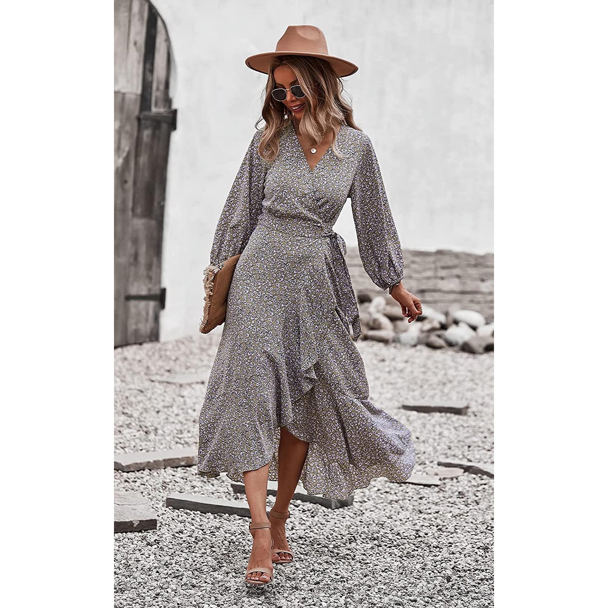 cream maxi dresses Umaira | High-Neck Dress Gathered detailing sweetsummer23 Emerald wrap plus size Size:16 - Bust 40