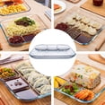 thumbnail image 2 of IBASETOY Transparent Glass Divided Food Plate for Easy Food Storage and Serving, Ideal for Canteens, 1pc, 2 of 8