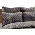 thumbnail image 2 of Chezmoi Collection Nina 3-Piece Modern Diamond Pattern Solid Velvet Quilt Set, 2 of 4