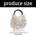 thumbnail image 5 of Hoboes Toted Bag Handmade Shell Beaded Clutches Purses Top Handle Bag Handbag, 5 of 8
