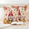 thumbnail image 3 of Fall Gnomes Outdoor Waterproof Pillow Covers, Thanksgiving Pumpkins Red Maple Leaf Pink Decorative Square Throw Pillowcase Sofa Cushion Sham for Patio/Couch/Chair, 16"x16" 2 Pack, 3 of 8