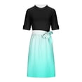 thumbnail image 7 of Vetsdori Short Sleeve Midi Dresses for Women Gradient Summer Sundress Wrap Beach,Pleated Casual Party Juniors Dress High Neck, 7 of 7