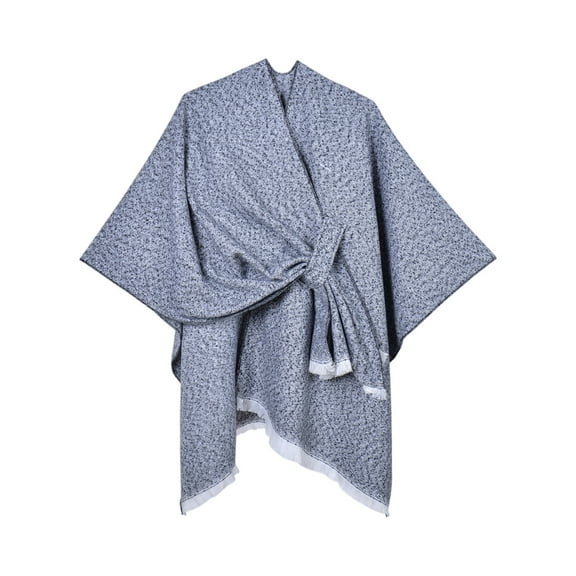 Stichou Women's Shawl Wrap Poncho Cape Warm Cardigan Open Front Shawls for Spring Fall Winter Cold Weather Days Black