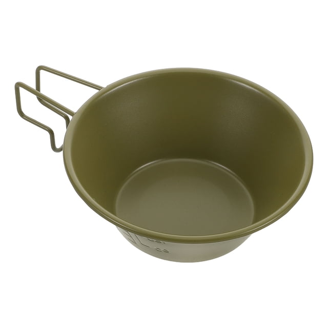 FONDOTIN Bol à Soupe de Camping Léger Vert Olive en Acier Inoxydable Antiadhésif Portable pour Randonnée en Plein Air