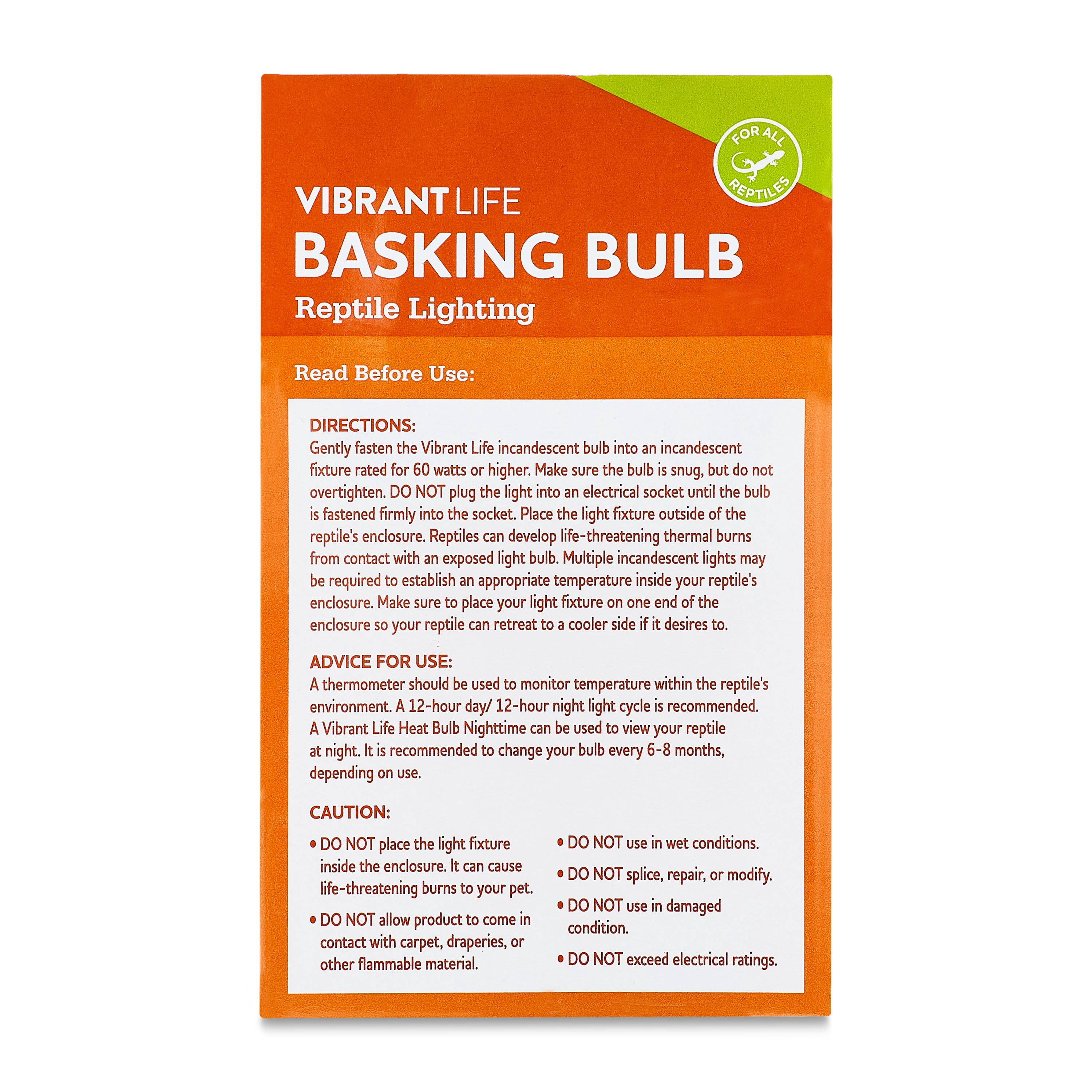 (5 pack) Vibrant Life 60W Terrarium Basking Bulb, Daylight