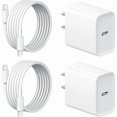 thumbnail image 1 of Quyaojz for iPhone 17 16 15 Charger Fast Charging 2+2Pack 20W USB C Wall Charger with 6FT Fast Charging Cable Compatible with iPhone 17/17 Air/17 Pro/iPhone 16/15 Series, iPad Pro/AirPods, 1 of 1